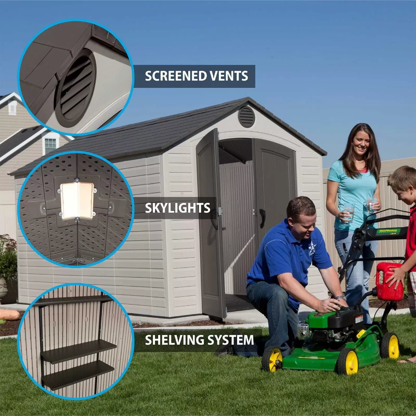 Lifetime (8x12.5) Plastic Outdoor Storage Shed 6402 - Image 3