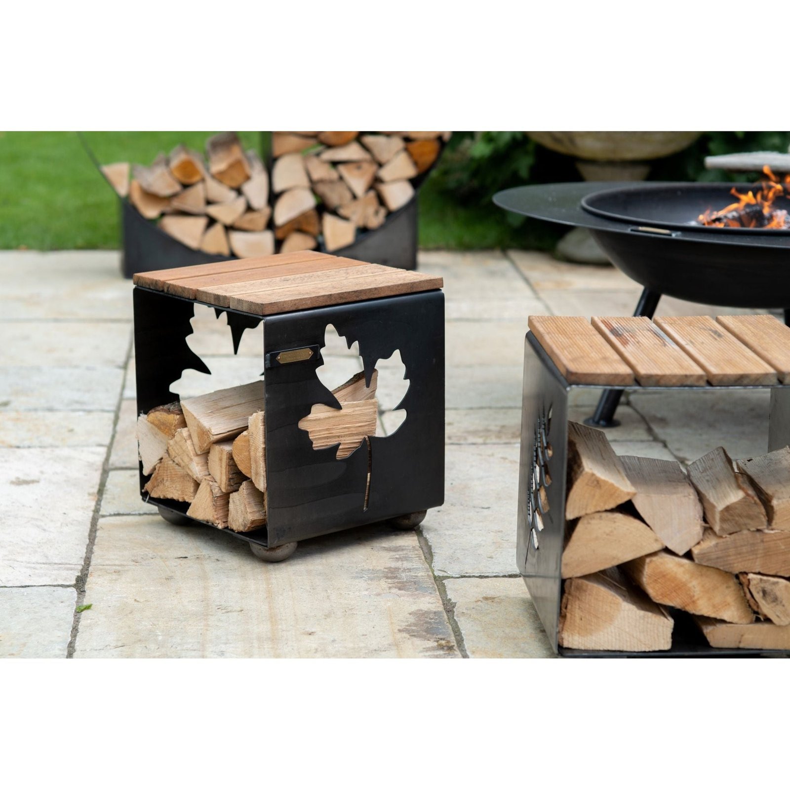 Firepits UK Log Store Seat Sycamore LGSTSSYC - Image 3