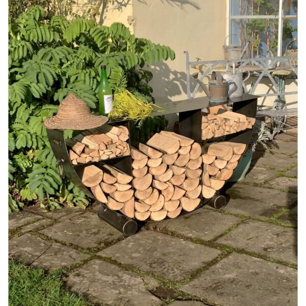 Firepits UK Half Circular Log Store HFLSCRC