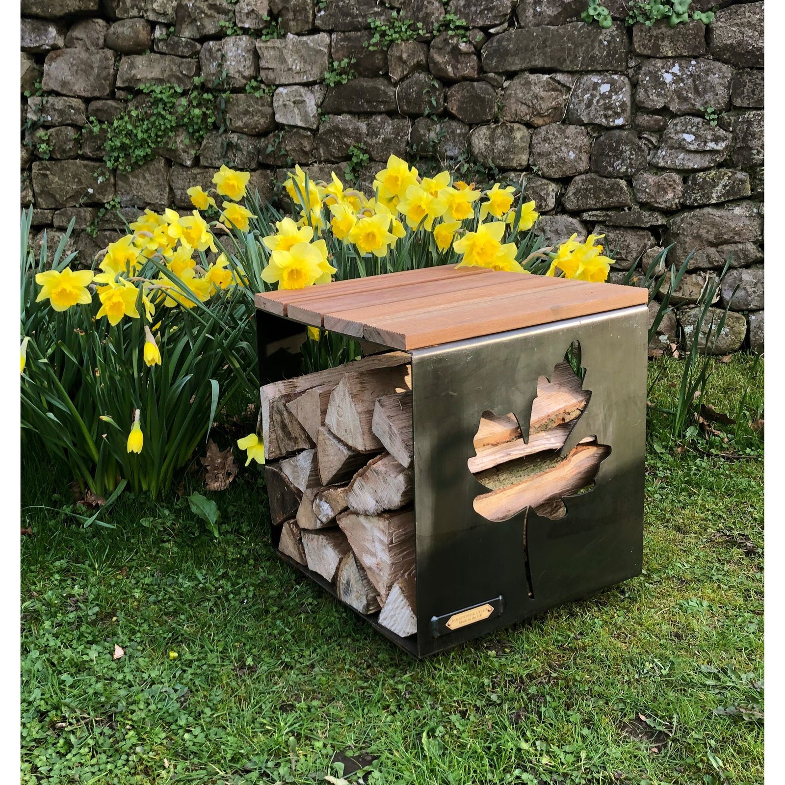 Firepits UK Log Store Seat Sycamore LGSTSSYC