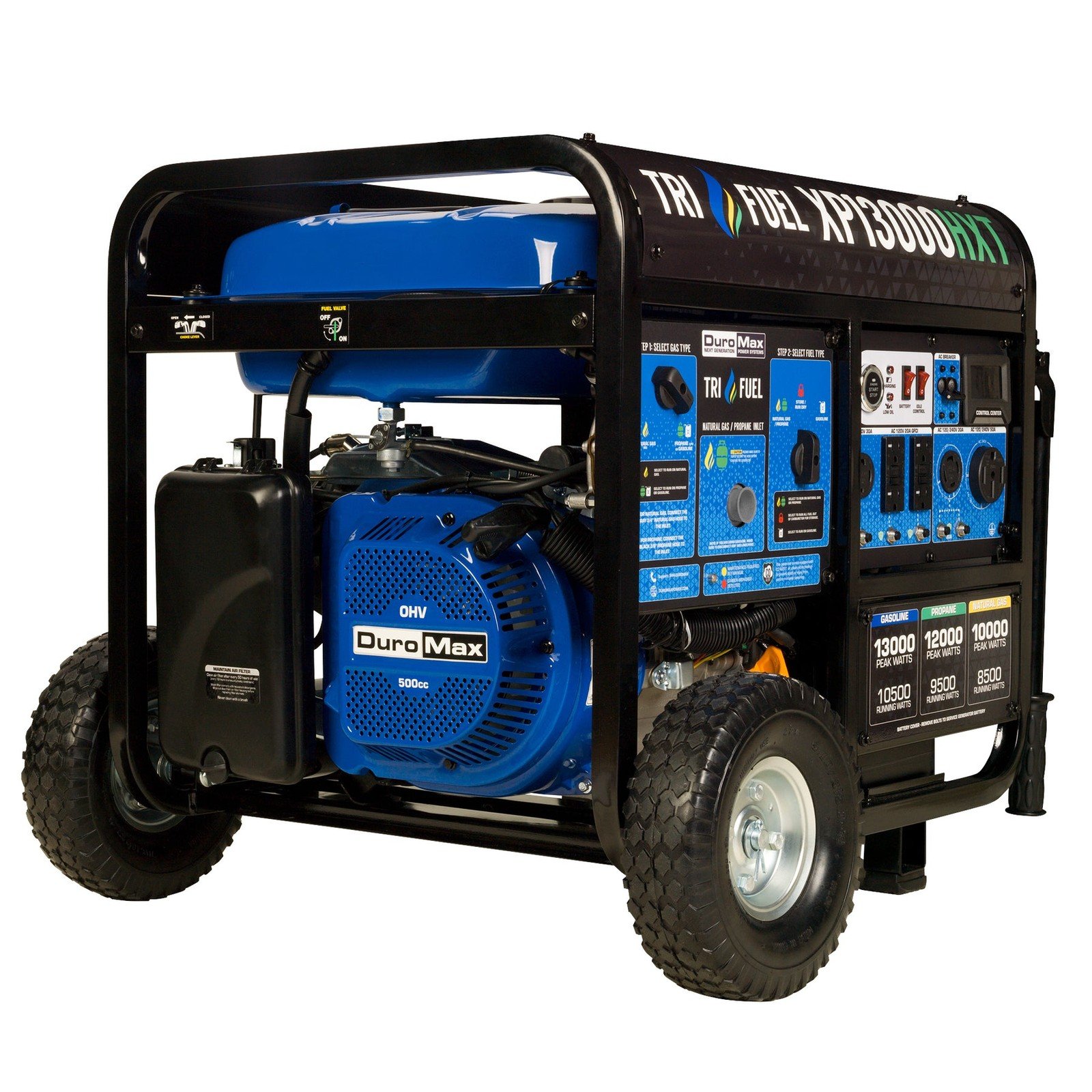 DuroMax XP13000HXT 13,000-Watt Tri-Fuel Portable Generator with Electric Start & CO Alert DuroMax XP13000HXT 13,000-Watt Tri-Fuel Portable Generator with Electric Start & CO Alert